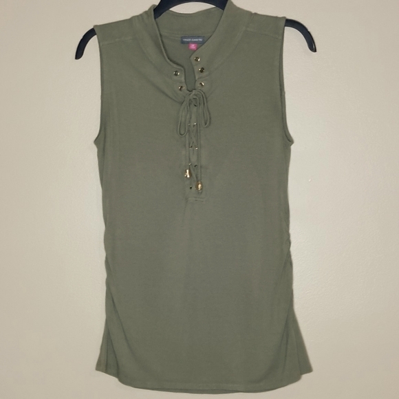 Vince Camuto Summer Safari Lace Up Top - Picture 1 of 5
